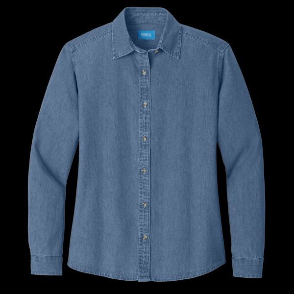 Ladies Long Sleeve Value Denim Shirt Thumbnail