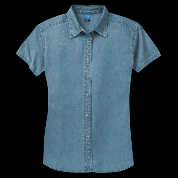 Ladies Short Sleeve Value Denim Shirt Thumbnail