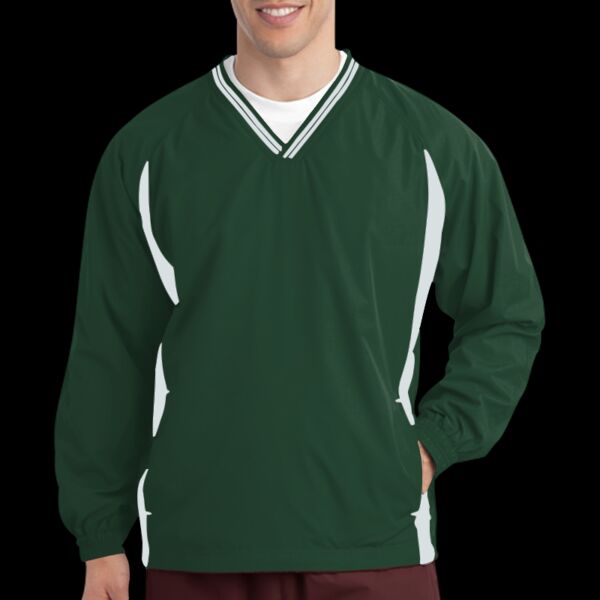 Tipped V Neck Raglan Wind Shirt Thumbnail