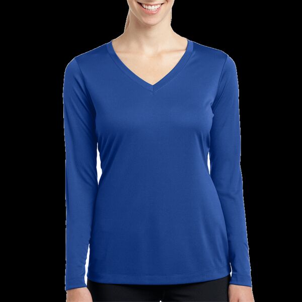 Ladies Long Sleeve PosiCharge ® Competitor V Neck Tee Thumbnail